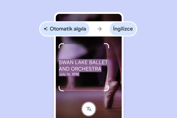 Parmak ucunda duran bale ayakkabılarının yer aldığı bir web sitesinde 'Swan Lake ballet and Orchestra, July 16, 8pm' (Kuğu Gölü Bale ve Orkestrası, 16 Temmuz, 20:00) şeklinde bir çeviri metin gösteriliyor.